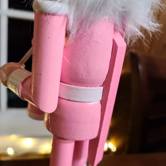 Pink Christmas Nutcracker Soldier Wooden Xmas Holiday Mantel Decoration Statue - Picture 6 of 8